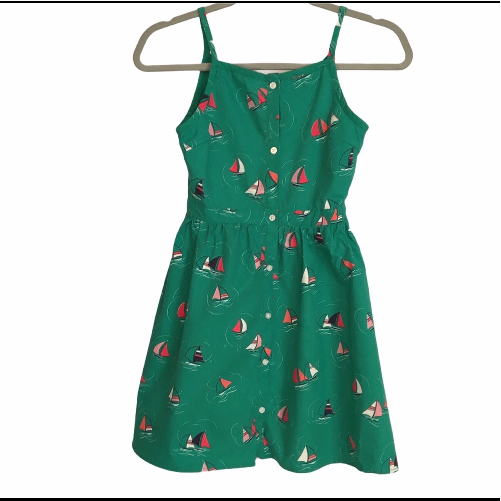 Nautica Girl's Button Front Open Back Dress 8/10